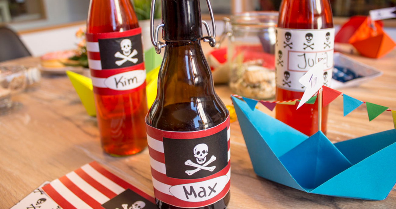 Snackbox + Trinkflasche für Kinder - Piraten